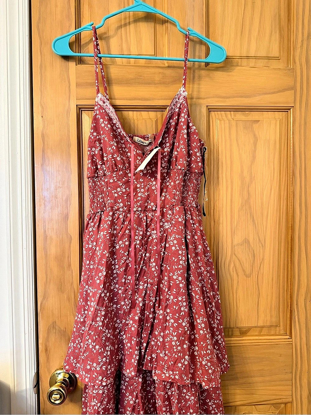Floral Maxi Dress in Red & White NWT